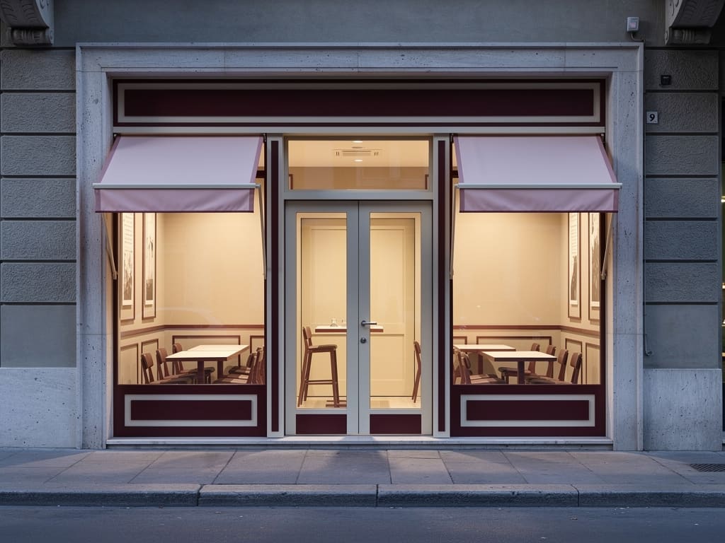 Ingresso serale di una pizzeria di quartiere a Milano